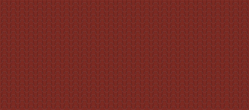 Terracotta roof tiles seamless pattern, featuring an interlocking design for backgrounds.