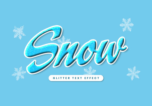 Glitter Snow Script Text Effect