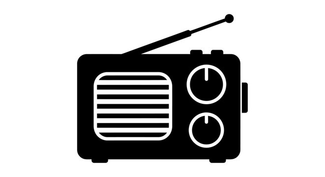 Vintage Black Radio Receiver Device.