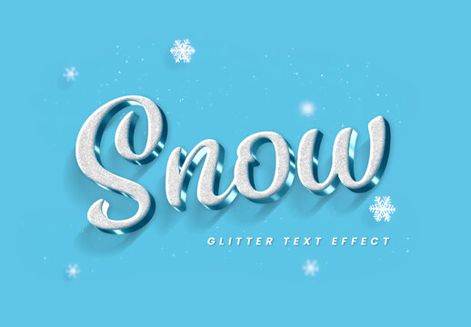 Glitter Snow Script Text Effect