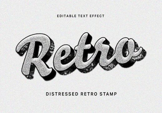 Distressed Retro Stamp Text Effect