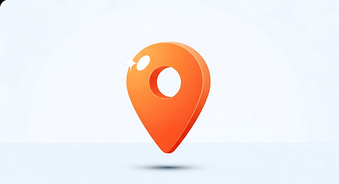 orange location marker icon on transparent background high quality professional detailed modern