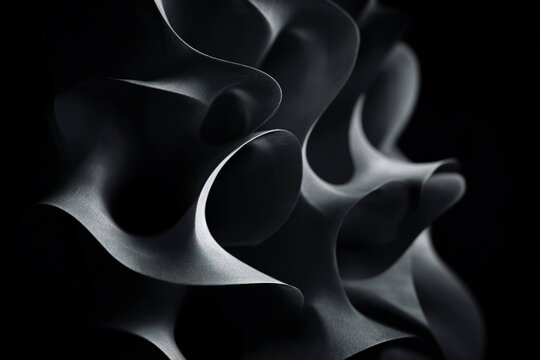 abstract techno shapes forming in darkness