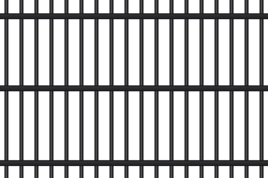 Black prison bars illustration on transparent background