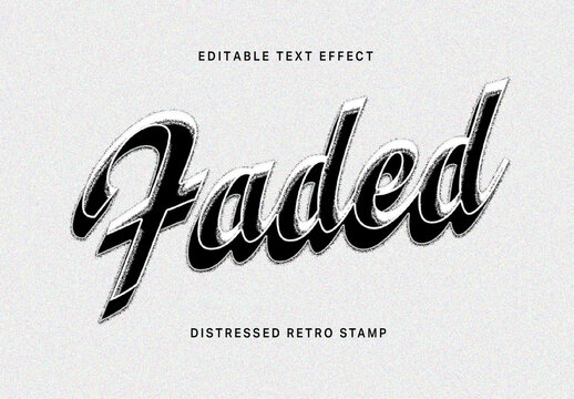 Distressed Retro Stamp Text Effect