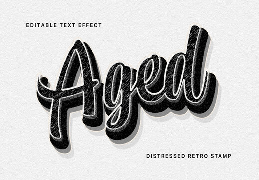 Distressed Retro Stamp Text Effect