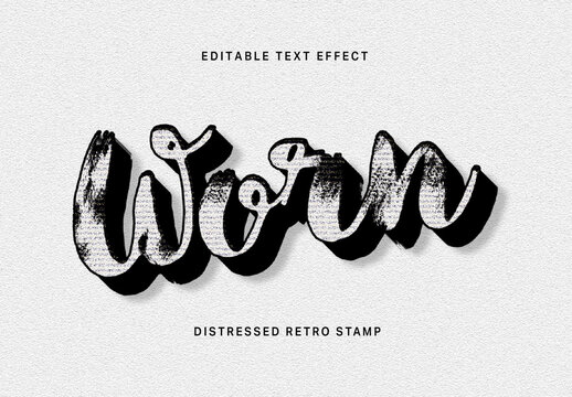 Distressed Retro Stamp Text Effect