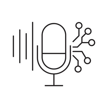 AI Voice Recognition Microphone Icon