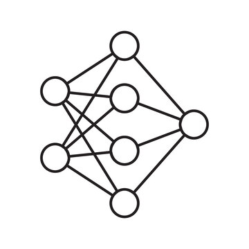 Neural Network Nodes Line Icon