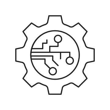 Tech Gear Circuit Line Icon
