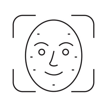 Facial Recognition Scan Line Icon