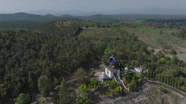 Approach and Descending Top Shot of Temple Tower &ndash; Wat Thep Nimit Nantharam