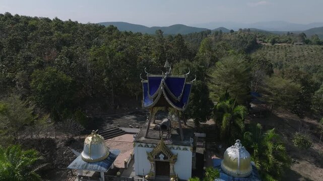 POI Around Temple Tower with Camera Rise and Fall &ndash; Wat Thep Nimit Nantharam