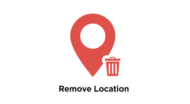 Delete location pin icon symbolizing removal or deletion of a geographical point or address marker