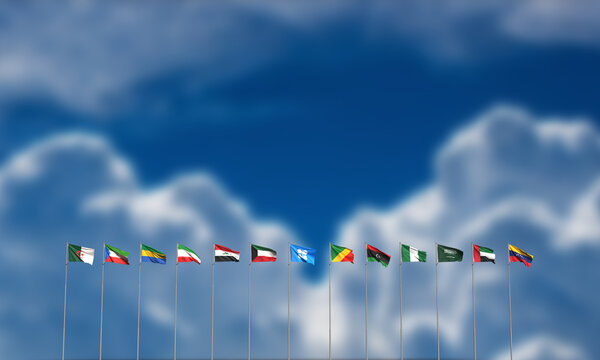 OPEC group summit conference country national OPEC gasoline diesel crude oil barrel industry economy product uae arab emirate production crude oil currency global iran opec blue sky cloud copy space 