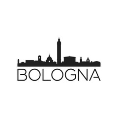 bologna skyline silhouette on white background high quality © MDMOGGEM