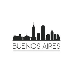 Fototapeta premium buenos aires skyline silhouette on white background
