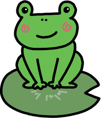 Fototapeta premium green frog cartoon
