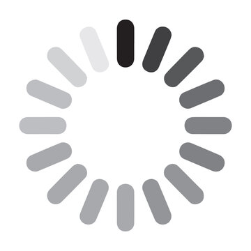Loading spinner icon features a grayscale circular progress bar indicating a pending operation.