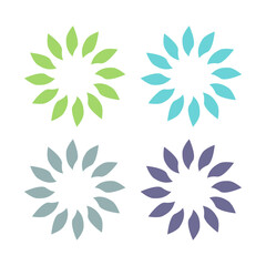 Obraz premium Botanical Green Leaves Sign Symbol Logo Vector Set isolated on White