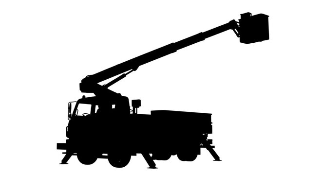Silhouette of a large truck.