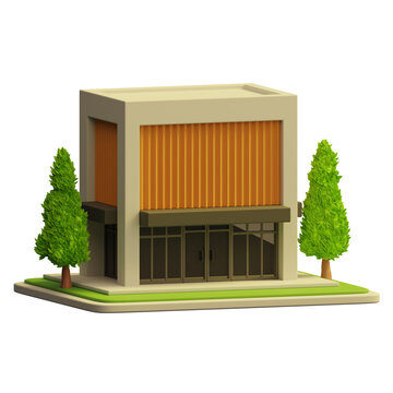 Minimarket Building 3d illustration
