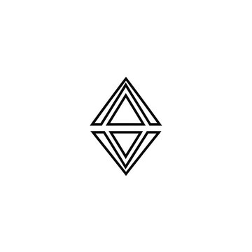 Symmetrical diamond shape with parallel lines on white