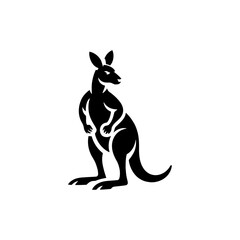 Obraz premium Black kangaroo silhouette icon