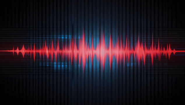 Sonic Symphony: A visually striking depiction of sound waves pulsating with vibrant energy, highlighting the dynamic essence of auditory experience.