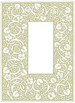 Vintage Floral Vine Frame Border PNG, Ornamental Botanical Frame, Antique Decorative Border