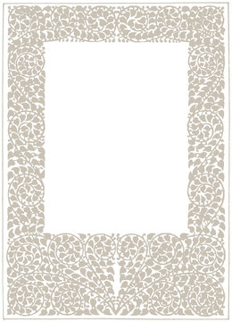Highly Detailed Vintage Ornamental Frame PNG, Antique Engraved Border, Decorative Floral Frame