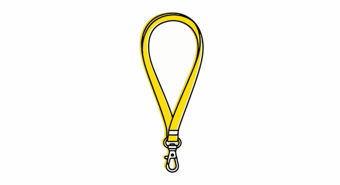 Yellow lanyard with a metallic clasp