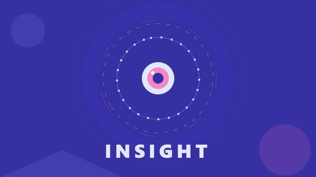 Abstract Insight Logo Animation with Eye Symbol and Text.