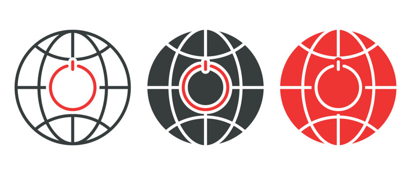 Network Shutdown Icon. Internet Disconnection and System Down. Connection Off Symbol. Vector Illustration