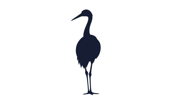 Black silhouette of a standing crane.