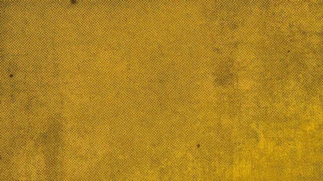 Dynamic yellow and black retro pop art halftone dot texture background with distressed grunge surface and flickering lighting 4k video