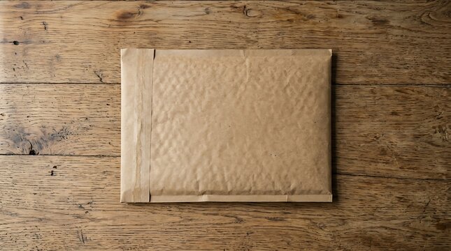 Blank Brown Kraft Bubble Mailer Mockup &ndash; Eco-Friendly Shipping Packaging Branding Asset for Small Business & Online Retail Design