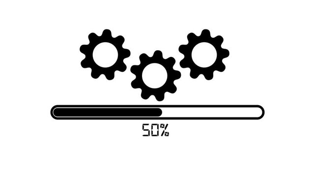 software update screen with configuring animation waith background
