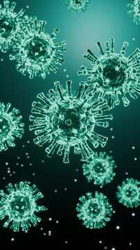 Vertical Virus Cells Rotating &ndash; Flu Infection Medical Background Loop 9:16