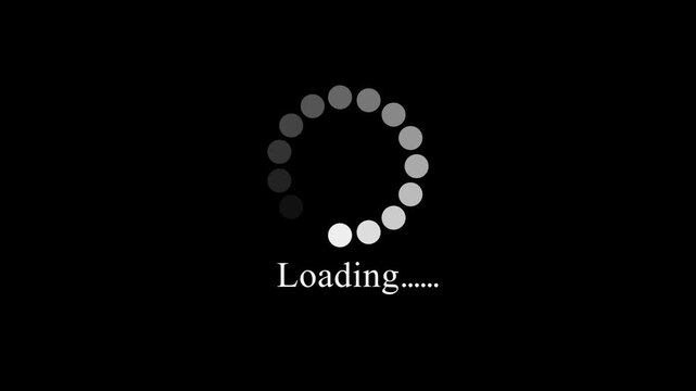 Loading Circle Icon Animation on black Background. 4K Video Loopable Preloader