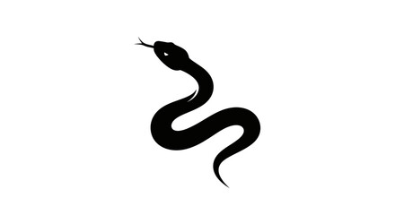 Fototapeta premium Black snake icon, serpent silhouette, reptile symbol, vector illustration