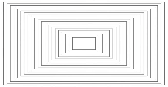 a clean, minimalist geometric illustration featuring a series of concentric rectangles that create a powerful sense of depth and perspective