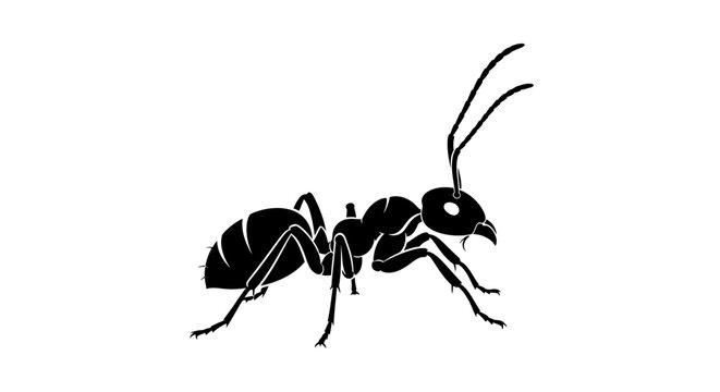 Black Ant Silhouette Illustration