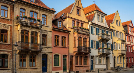 Obraz premium Colorful old european houses in a row