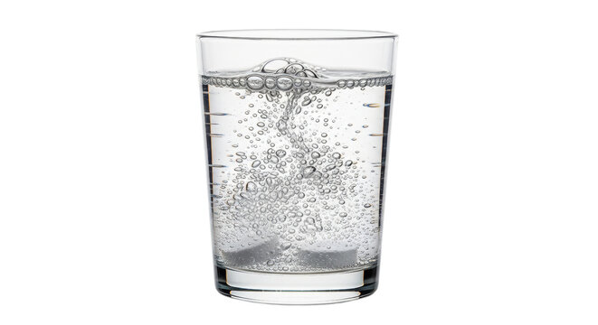 Effervescent soluble tablets dissolving in glass of water, fizzy aspirin pills with bubbles, healthcare and medical treatment concept isolated PNG with Transparent Background