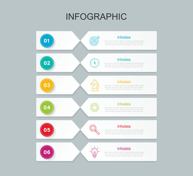 6 infographic tab index banner design vector and marketing template business. Modern Infographic Vector Template. Vector illustration abstract background.