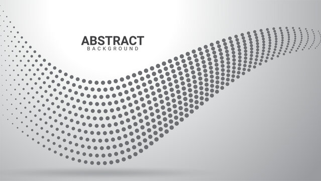 Abstract wave pattern with dotted gradient in monochrome design