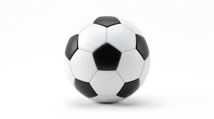 Naklejka premium Soccer ball with black and white panels standing alone