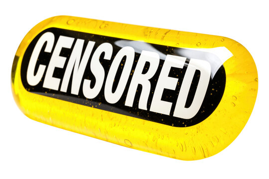 Bold Censored Sign in Bright Yellow PNG cutout element