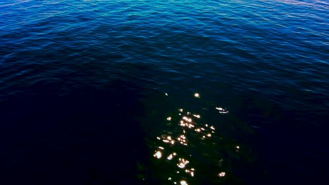 Aerial view of open blue ocean to infinity